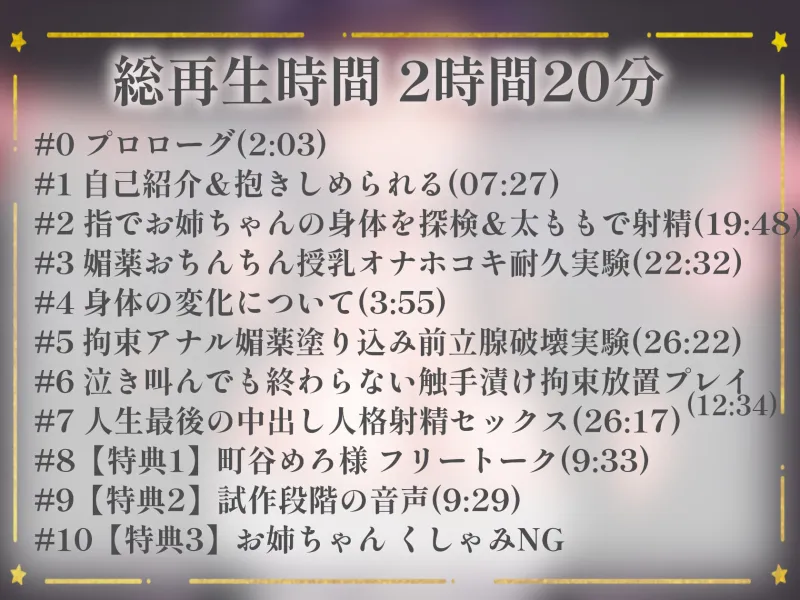 【人格射精＆前立腺破壊】甘々お姉ちゃんに騙されて前立腺グズグズにされた挙げ句、人格射精で人生終了させられる話【総再生2時間20分フリートーク付き】