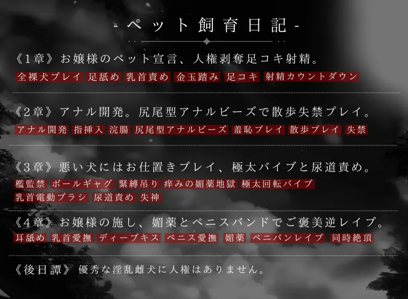 【ドM向け】お嬢様の雌犬になる。〜ドSお嬢様のペットとして飼われるドM調教飼育日記〜