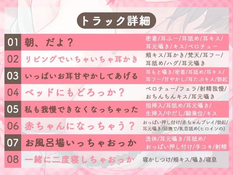 【密着多め】キスが大好きな彼女に、いちゃいちゃ甘えられて、お口も耳も身体も舐めとかされる休日♪