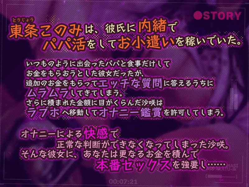 【KU100】本番なしパパ活JKのハメ撮り日記 ～清楚な彼氏持ち少女は雑魚まんこすぎて下品アクメ連発!～