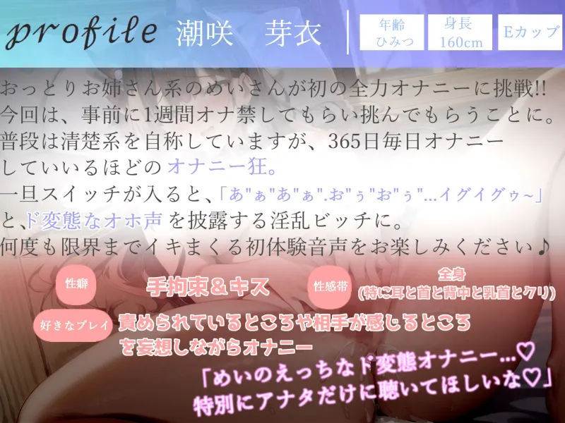 【✨初出演99円✨】✨オホ声✨1週間オナ禁我慢企画✨下品な言葉を叫びながら、連続アクメ＆潮吹きするEカップおっとり系お姉さんの変態生オナニー