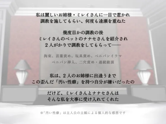 ミレナナ結【百合・乱交】お姉様に導かれ男達に犯されたいという願望を叶えるあなた【女性視点バイノーラル・第三者視点あり】