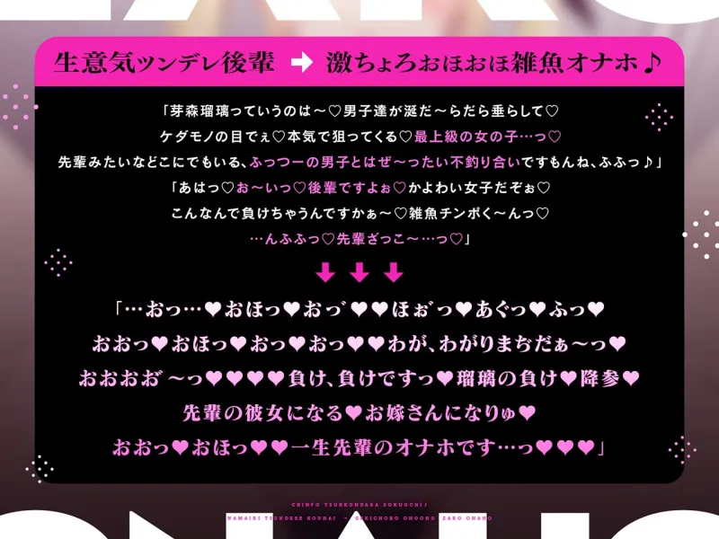 【密着×おほ声】ちんぽ突っ込んだら即堕ち♪ 生意気ツンデレ後輩 ⇒ 激ちょろおほおほ雑魚オナホ♪【KU100】