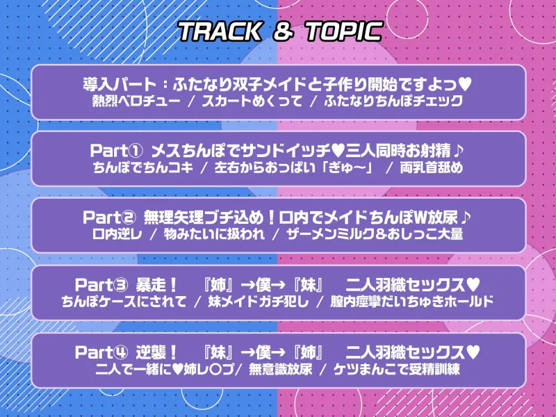 【ふたなり✖双子メイド✖三人で合体♂♀】『ふたなり』双子メイド姉妹の”ちんぽ”と”巨乳”で＜ハメて♂ハメられ♀＞W密着☆オホ声乱交尾【逆アナル＆逆レイプ】