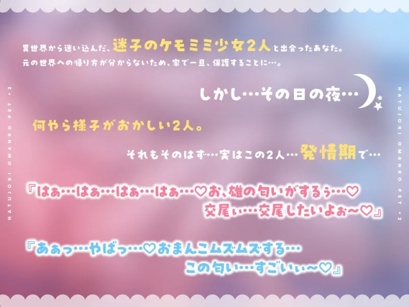 《早期購入特典付き/即堕ちオナホおまんこ》発情期おまんこペット×2(逆レイプでおまんこ即堕ち、ハート目しゅきしゅきメロメロになるため、イチャラブ求愛多め。)