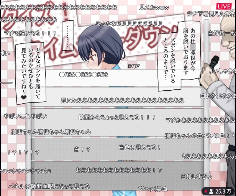 生放送のエロクイズバラエティに出演するアイドルの話