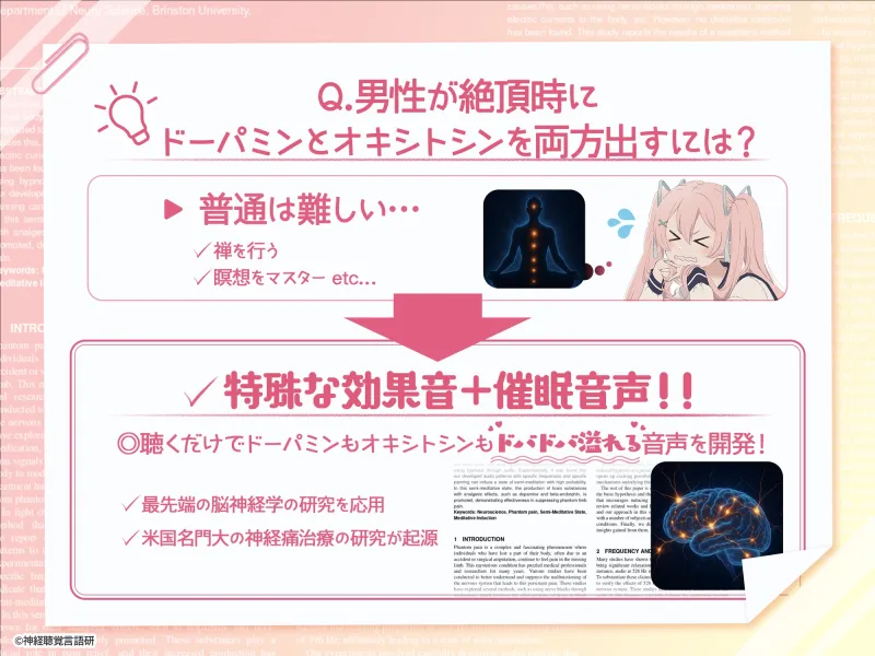 【米国名門大の脳科学研究起源】あなたも出来るドライオーガズム！特殊効果音x催眠で、射精を遥かに超える絶頂ヒプノトランス CV玄音仔編