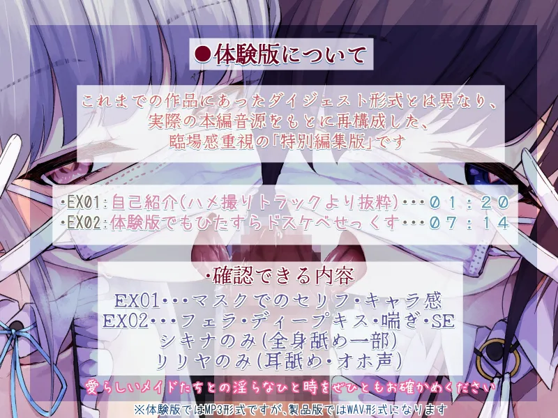 【ダブル全身舐め】二人の無表情メイドとひたすらドスケベせっくす【目隠し・マスクフェラ】