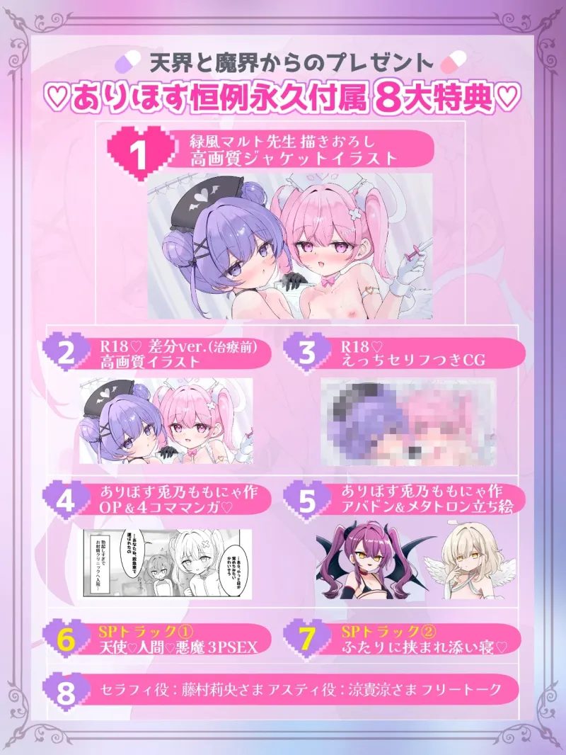 【甘やかし3時間半♡】ミニ天使❌プチ悪魔の超○リボイス✧ ˚超Hなちんぽ♂治療で昇天射精♡˳ ✧ ～とろとろORいいなりHルート選択‼️～【4ヒロイン処女喪失H♡】