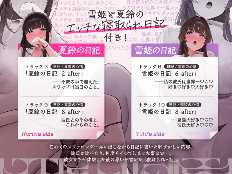 【見せつけスワップ×恋人フェラ比べ】彼女NTR交換~大好きな恋人がイクのを眺めながら別な女に焦らされ生中出し【寝取られ日記付き】 【見せつけスワップ×恋人フェラ比べ】彼女NTR交換~大好きな恋人がイクのを眺めながら別な女に焦らされ生中出し【寝取られ日記付き】