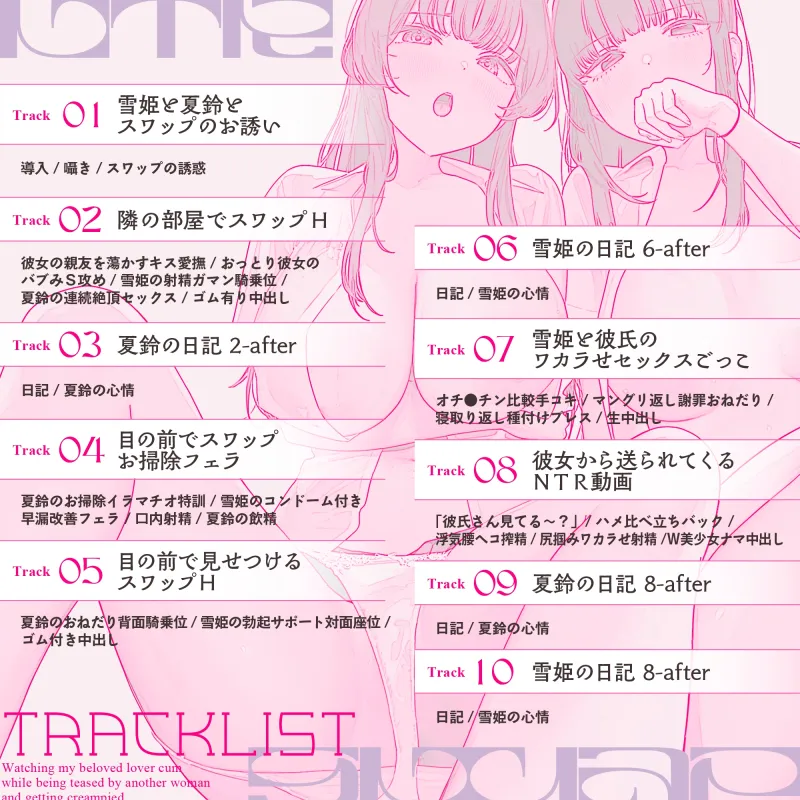 【見せつけスワップ×恋人フェラ比べ】彼女NTR交換~大好きな恋人がイクのを眺めながら別な女に焦らされ生中出し【寝取られ日記付き】 【見せつけスワップ×恋人フェラ比べ】彼女NTR交換~大好きな恋人がイクのを眺めながら別な女に焦らされ生中出し【寝取られ日記付き】