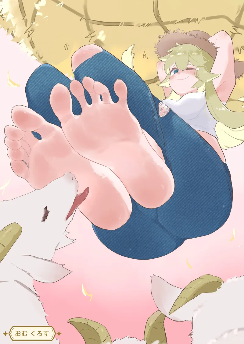 MAOのくすぐり合同誌:ヤギ責め編2 美少女がヤギに弱い足裏を舐め回される