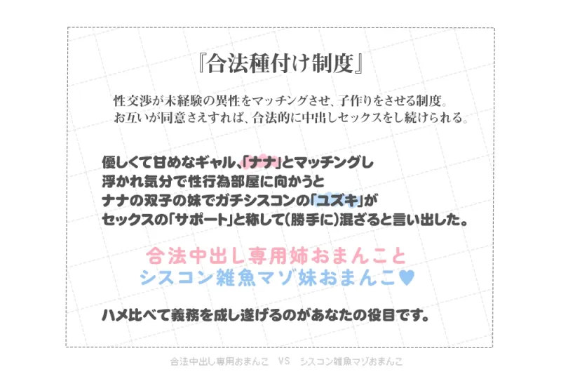 【早期購入40%オフ】合法中出し専用おまんこ＆シスコン雑魚マゾおまんこ