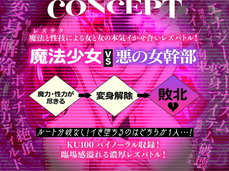 【KU100】魔法少女ルミナvs女幹部アイリス 魔力と性力の限界までイかせ合うマジカル・レズえっちバトル！