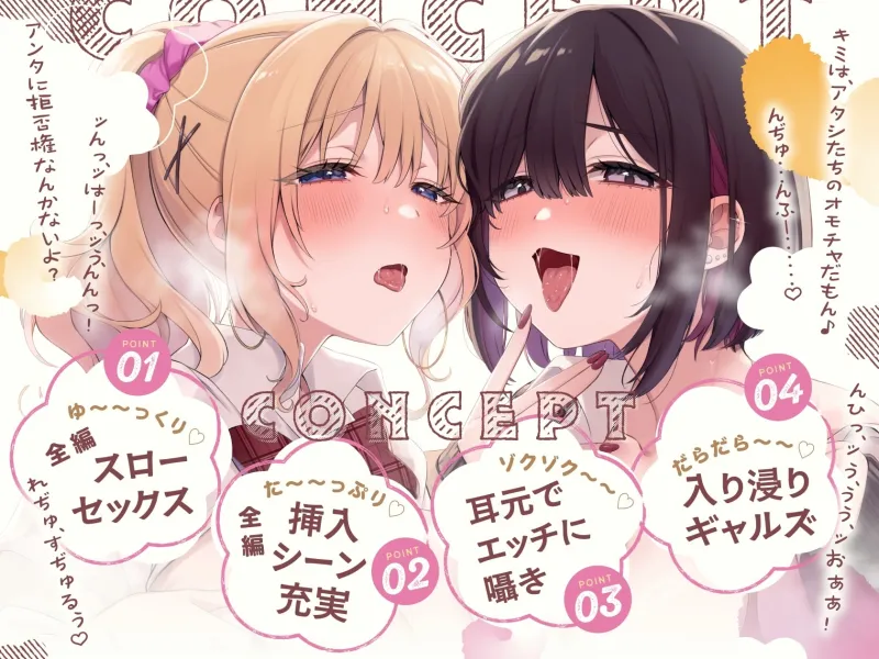 入り浸りギャルズと密着だらだらスローセックス性活〜竿役に選ばれた僕のチンポが擦り切れるまでWマンコで連続生ハメされて♡【囁き特化・全編たっぷり挿入】