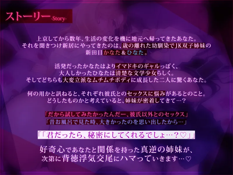 【浮気チン堕ち/ドスケベ差分イラスト付き】むちエロ年下双子姉妹が浮気交尾にハマって堕ちる~陽キャ&陰キャ幼馴染と本性わからせド下品生ハメ~【KU100】 【浮気チン堕ち/ドスケベ差分イラスト付き】むちエロ年下双子姉妹が浮気交尾にハマって堕ちる~陽キャ&陰キャ幼馴染と本性わからせド下品生ハメ~【KU100】