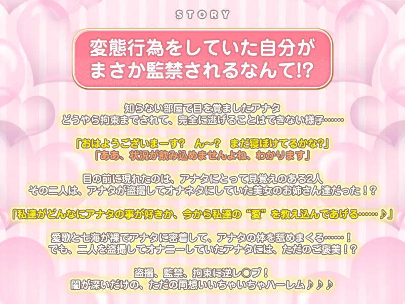 【男性受け】逆ストーカー痴女お姉さんズに監禁溺愛レイプされるお話 ～耳元で「好き♡好き♡」言いながら甘責めしてあげる～《4大早期特典付き》