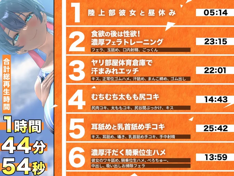 陸上部の健康的日焼けドスケベ肉体の彼女と濃厚イチャラブ汗ックス！