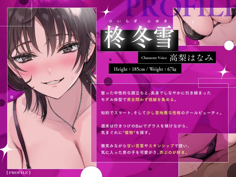 Sっ気低音ボイスのイケメンお姉さんにBarで逆ナンパされて…甘ぁい言葉責めと乳首責めの快楽でとろけるように堕とされる夜…♡