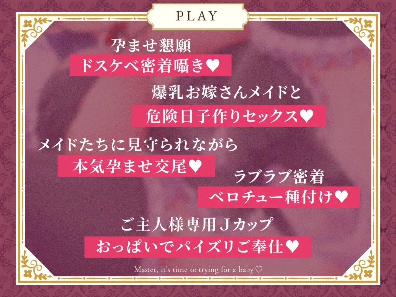 ✅2/8まで早期限定特典✅【密着淫語囁き】ご主人様、子づくりのお時間です♡ ～ご主人様が好きすぎる爆乳メイド長と孕ませ懇願ドスケベ子作りセックス♡～【KU100】