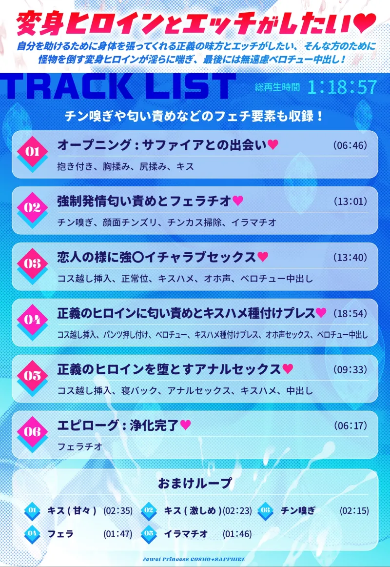 【キス多め】宝石戦姫コスモ・サファイア -助けに来た変身ヒロインと欲望の赴くまま全力交尾-【4大特典付】