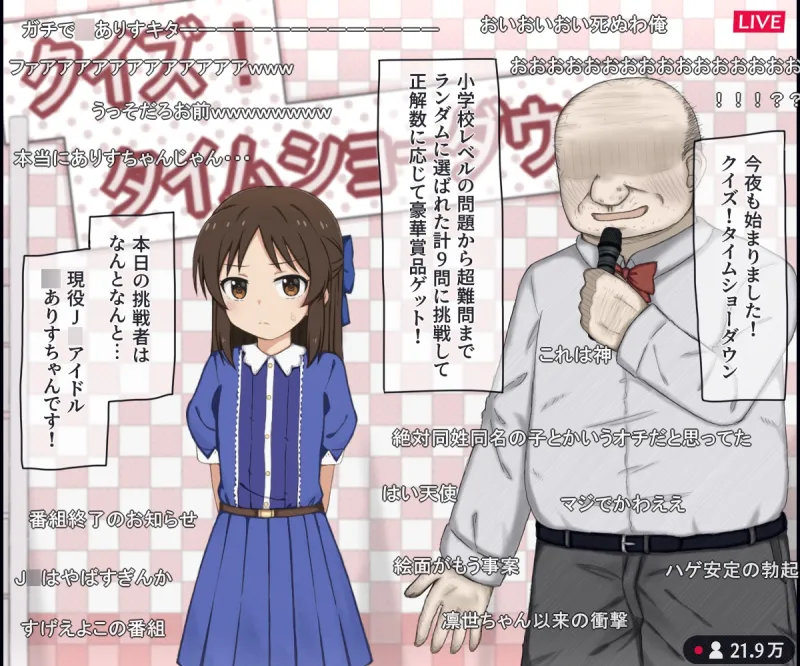 生放送のエロクイズバラエティに出演するJ○アイドルの話