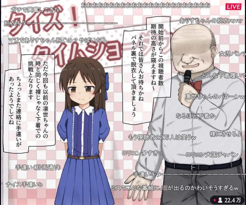 生放送のエロクイズバラエティに出演するJ○アイドルの話