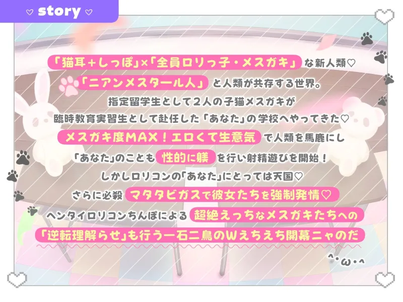 【マゾ逆躾け→⚠︎逆転理解らせ♡】W子猫メ○ガキ「発情期マンコ負けてごめんニャさい^•ω•^」お仕置きニャま交尾でわから性裁♡【詫びちび猫マンコ♡ハメ比べ】