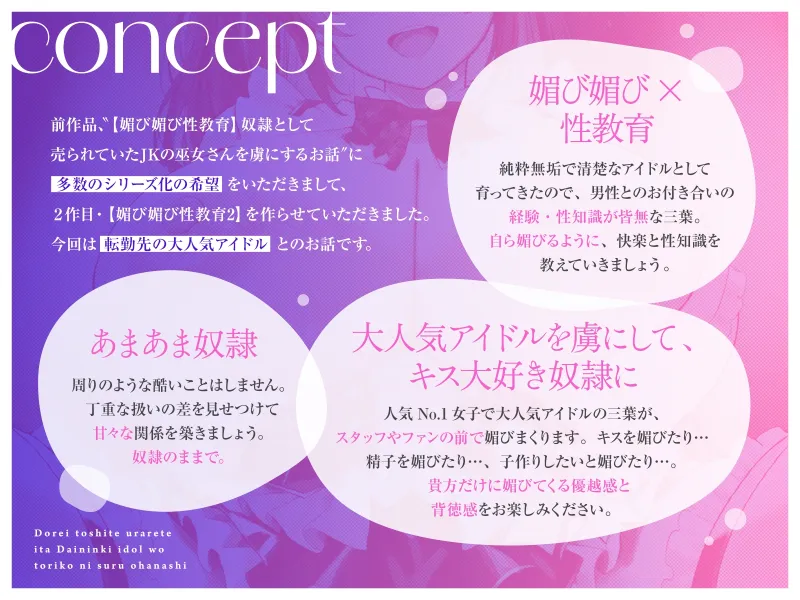 【媚び媚び性教育2】奴隷として売られていた大人気アイドルを虜にするお話【キス大好き奴隷】